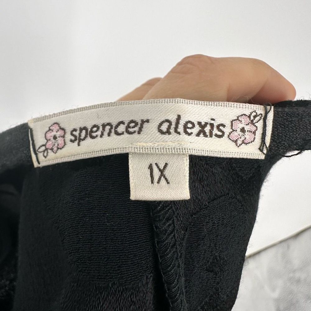 Spencer Alexis Maxi Dress Black Sleeveless Rayon Jacquard Long 1X Black Evening - Picture 4 of 11